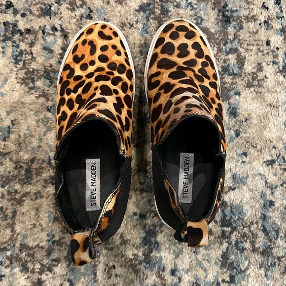 Steve Madden Leopard/Cheetah Print Wedge Sneakers, Size 9 - Picture 7 of 7
